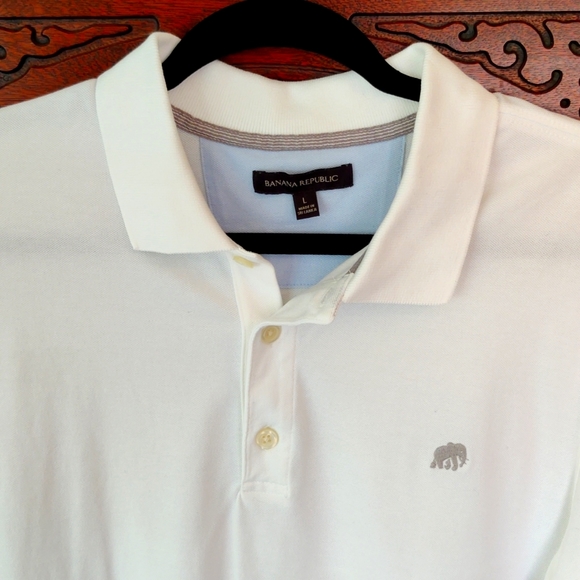 Banana Republic Polo Men's Large White - Picture 1 of 5